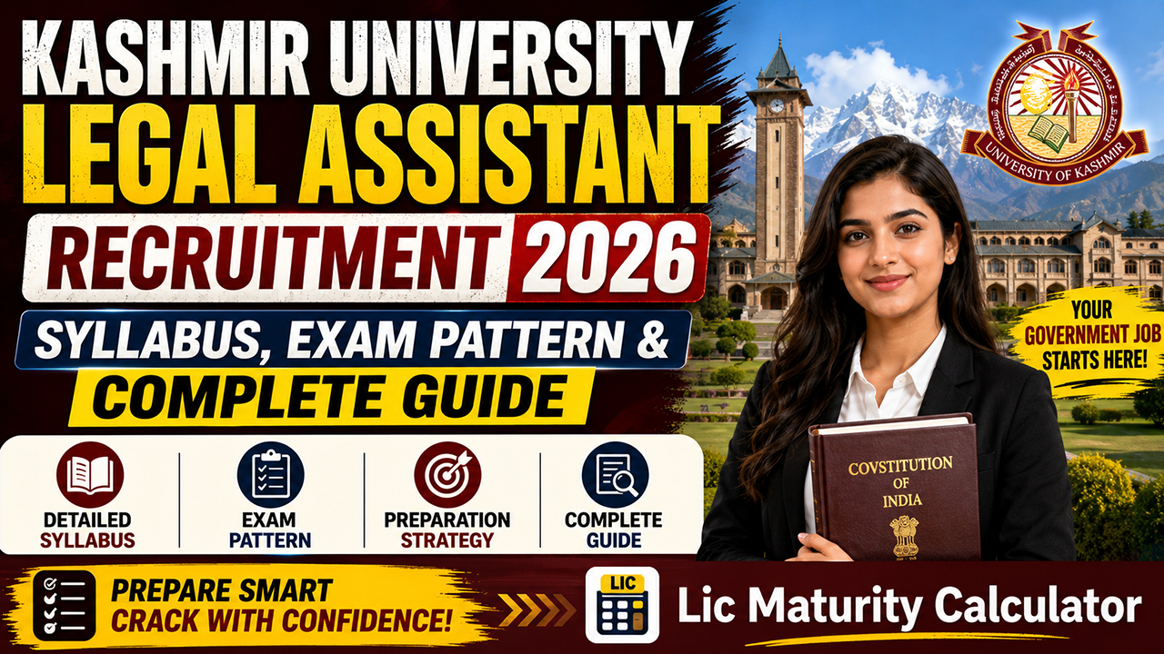 Kashmir University Legal Assistant Recruitment