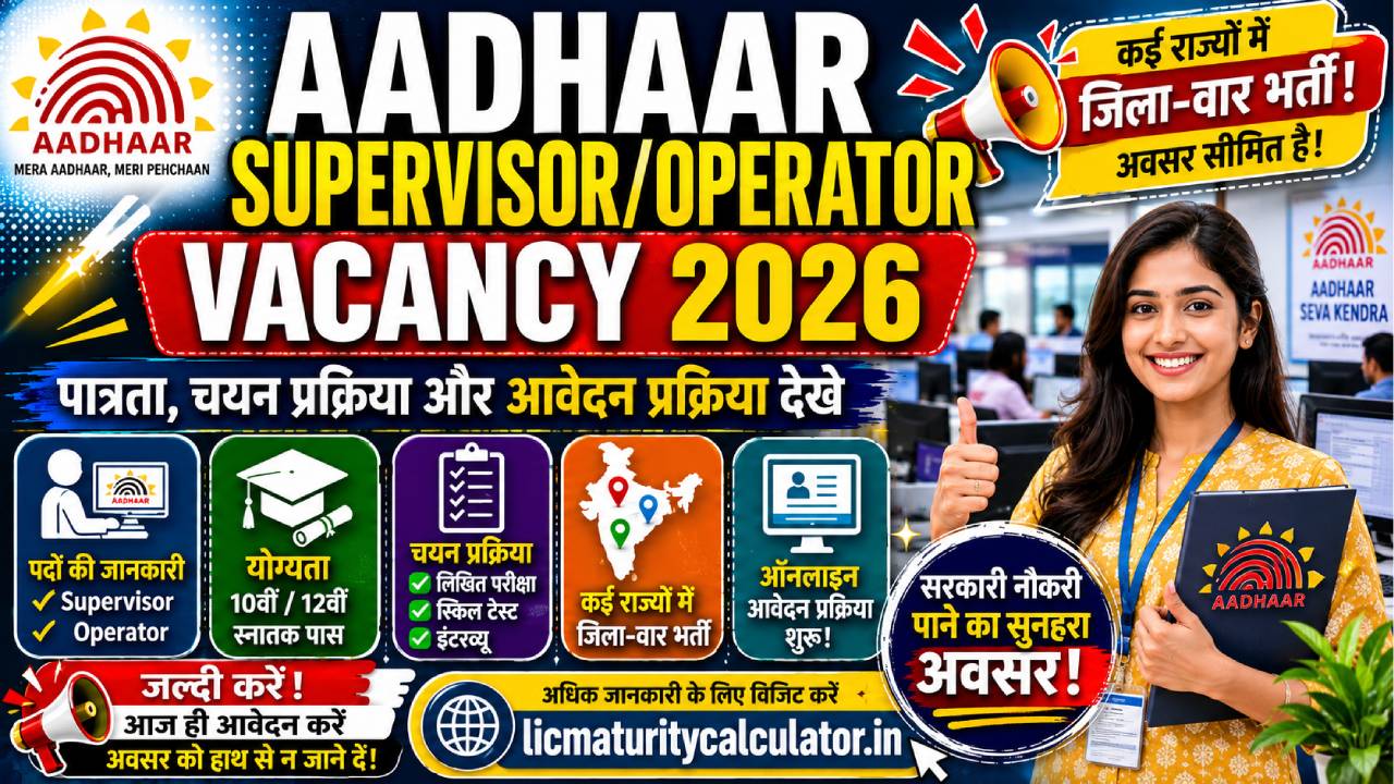 Aadhaar SupervisorOperator Vacancy 2026
