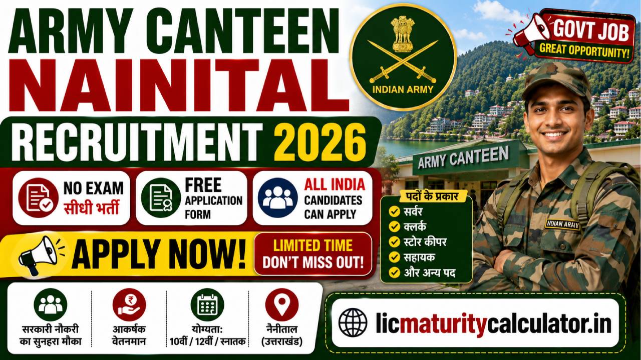 Army Canteen Nainital Recruitment 2026