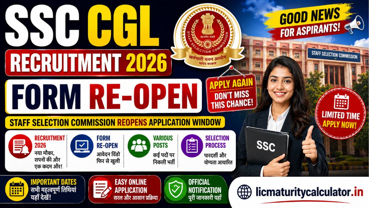 SSC CGL Recruitment 2026 Form Re-Open
