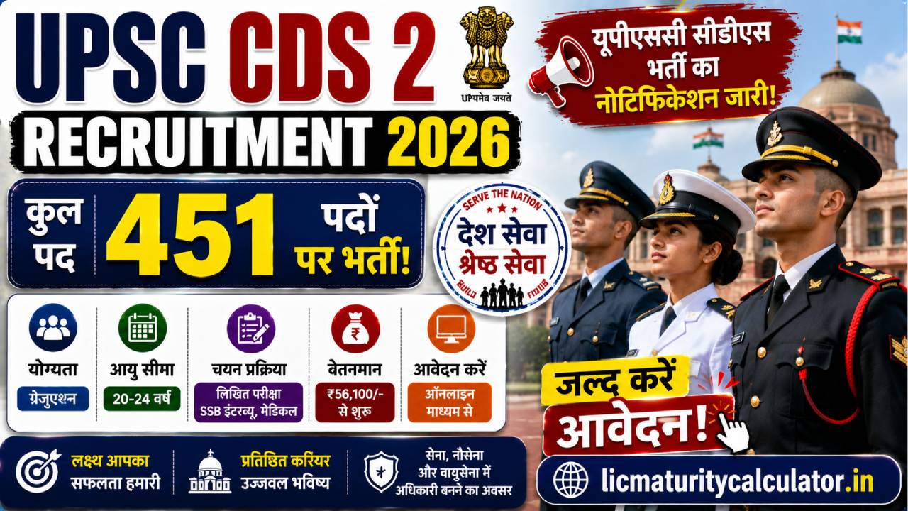 UPSC CDS 2 Recruitment 2026: यूपीएससी सीडीएस भर्ती का 451 पदों पर नोटिफिकेशन जारी