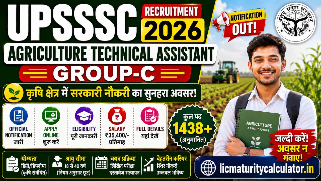 UPSSSC Agriculture Technical Assistant Group-C Recruitment 2026
